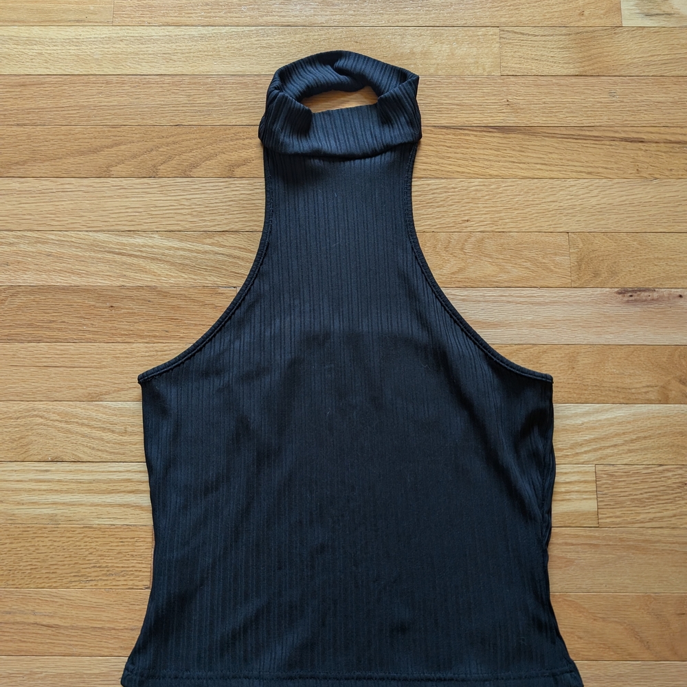 Black Sleeveless Ribbed Top
